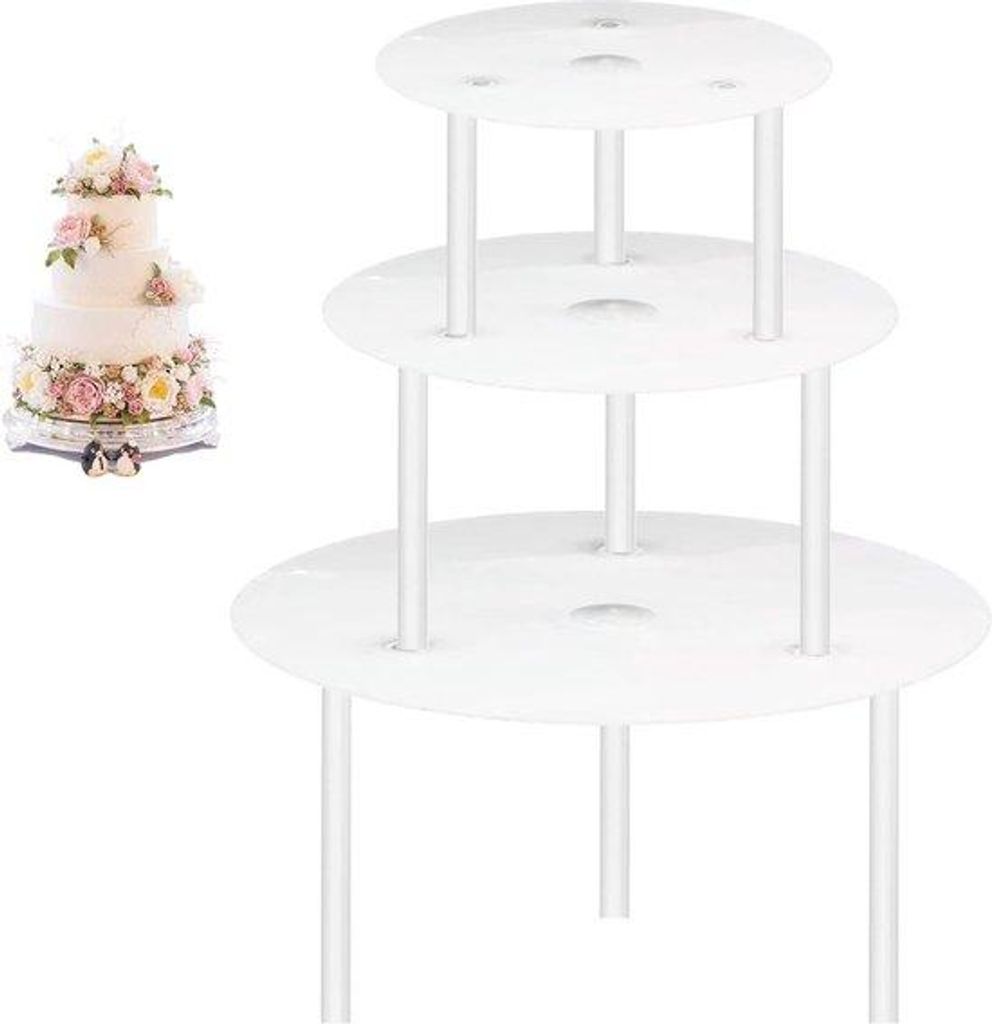 Taartform 3-stufig mit 9 Unterstützern 12/16/20 cm herstellbar mehrschichtige Torte
