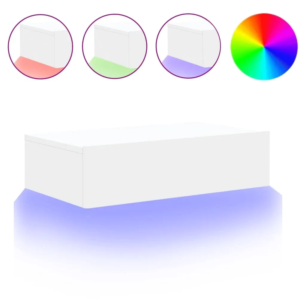 SYFAX Mobile TV Bianco LED per Cameretta e Soggiorno - 60x35 cm