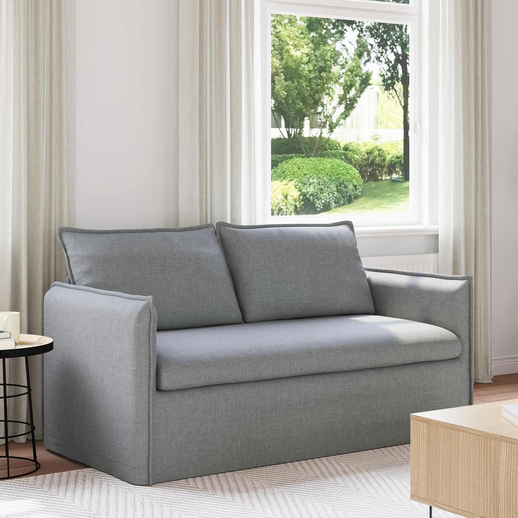 "Schlussverkauf" Wohnzimmer Couch/Sofa - mit Ergonomisches Design - Hellgrau Gesamtabmessungen: 156x82x85 cm (BxTxH) C14254