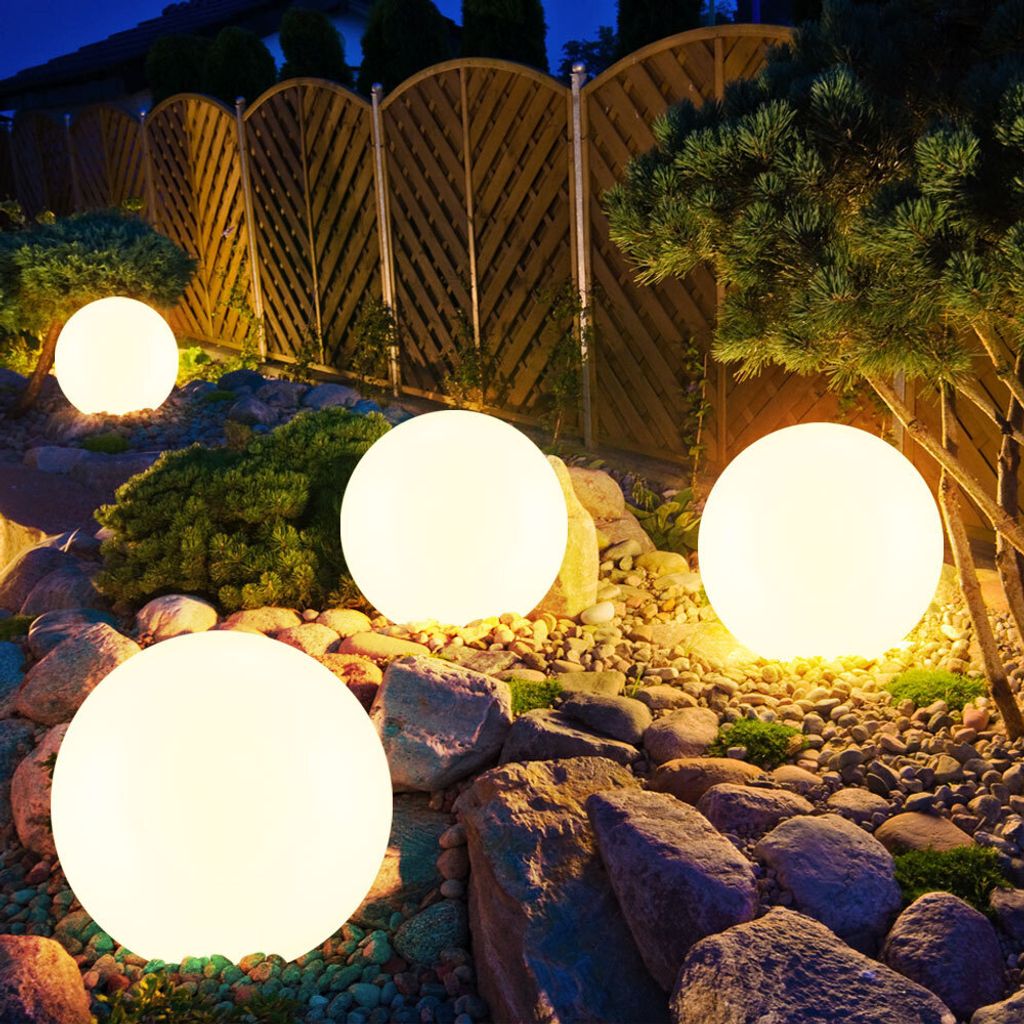 2er LED Solarleuchte, Kugel weiß, H 62 cm Produktbild 17