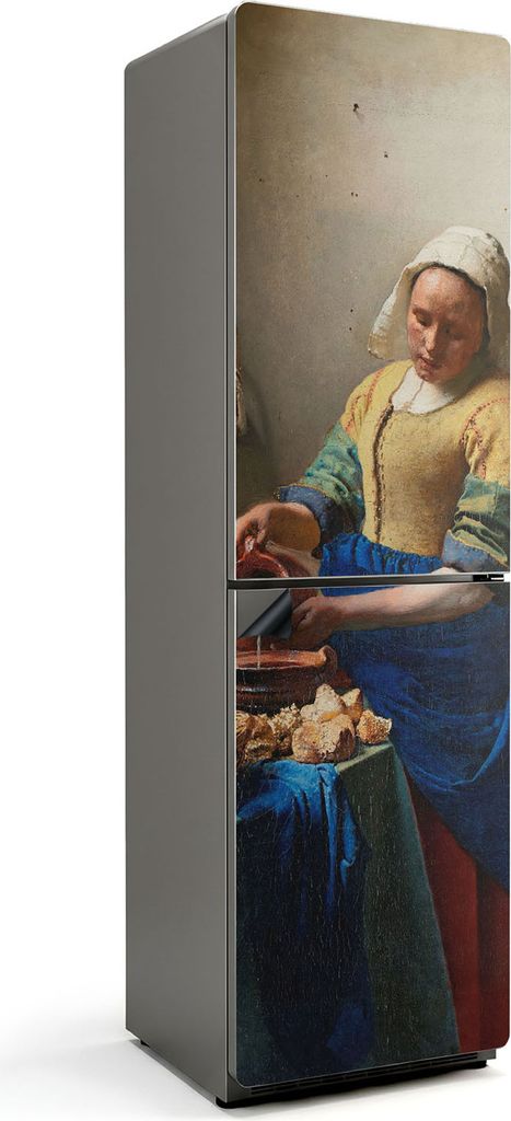 Gemälde „Das Milchmädchen“ von Jan Vermeer – Magnetische Kühlschrank Abdeckung – Dekorfolie magnetisch Küche – Kühlschrank Magnet De...