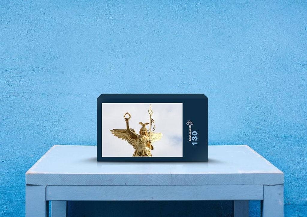 hansepuzzle 61142 - Siegessäule Puzzle, 130 Teile, Hintergründe, 28,7 x 20,0cm mit hochwertiger Aufbewahrung, Kartonbox & Beutel