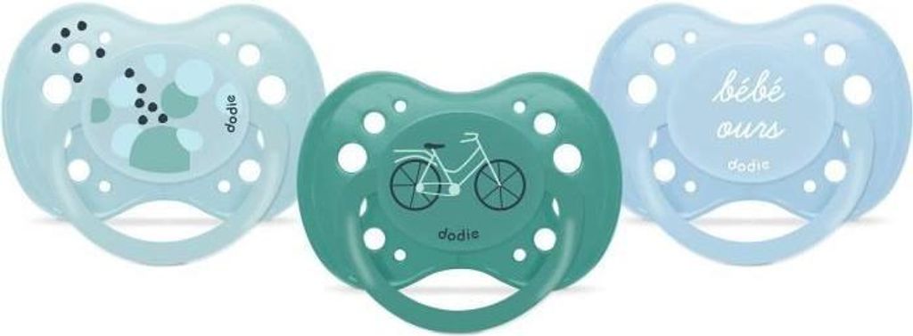 Schnuller, Anatomisch, DODIE Bébé Ours, 3er Pack, +18 Monate, Anti-Irritationen, Silikon