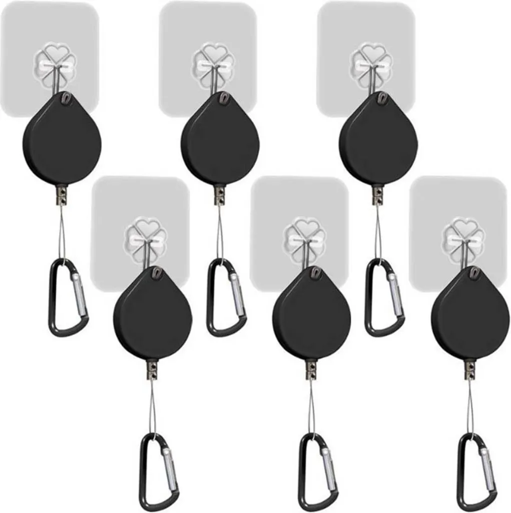 INF Système de gestion des câbles VR rétractables noir - Pack de 6 - 3