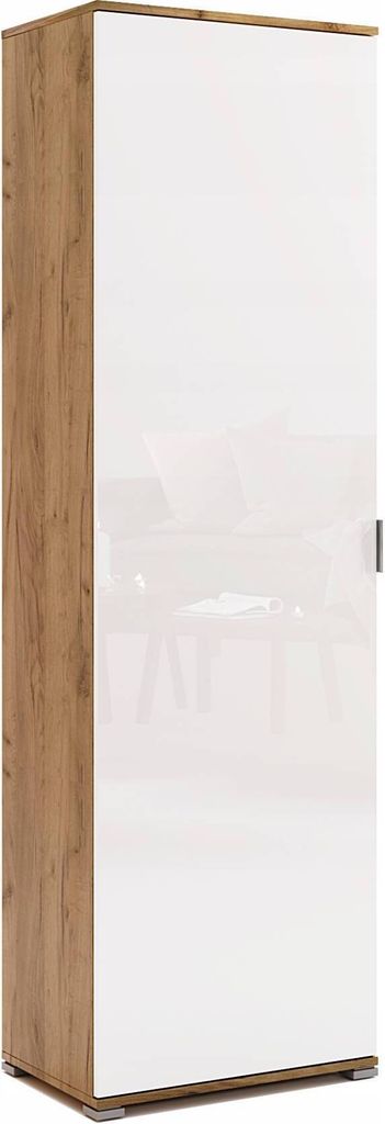 1‐türiger Kleiderschrank Weiß Hochglanz – 600 × 1990 × 400 mm