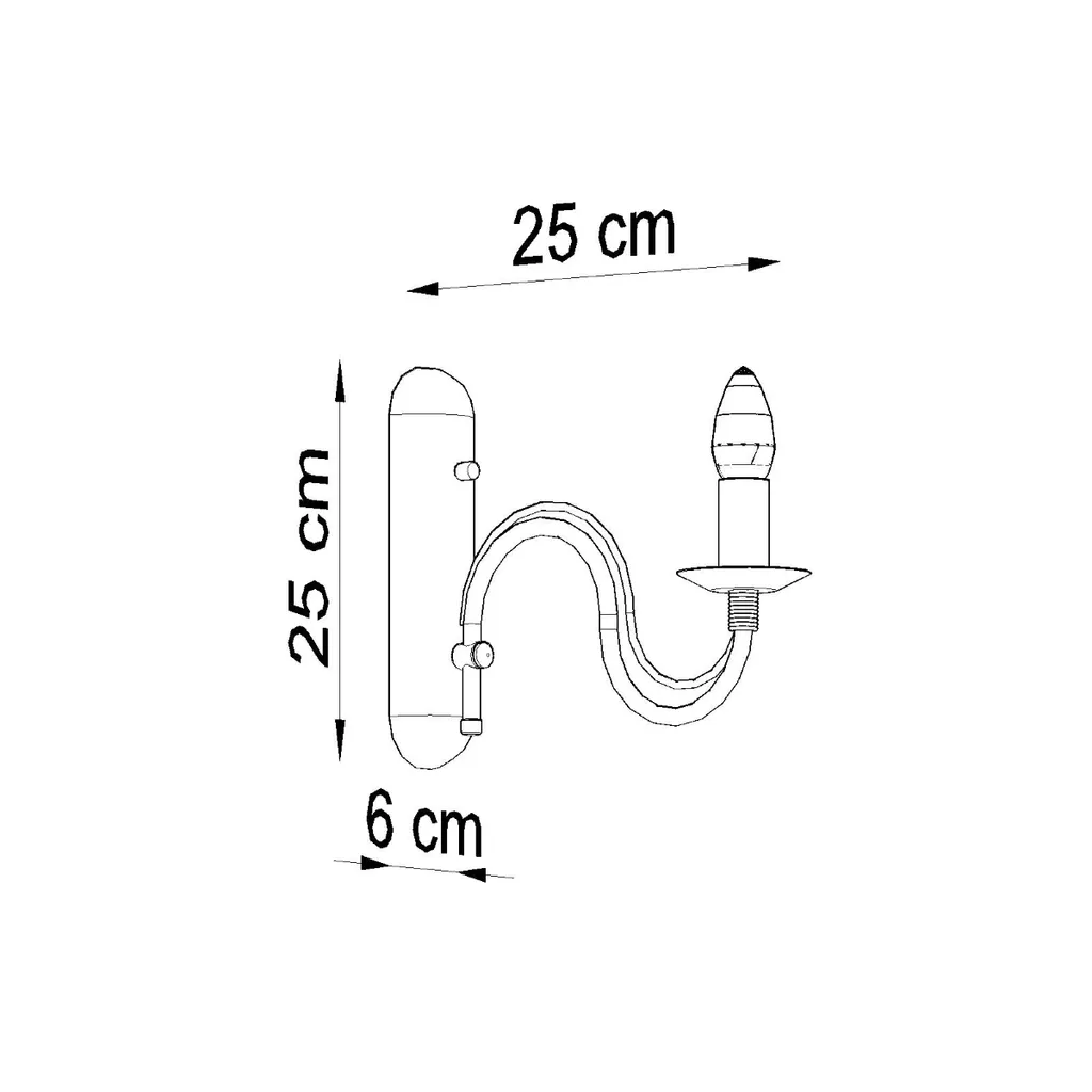 Applique KINKIET BERON 1 E14 Nero: Illuminazione Interni di Classe - 3