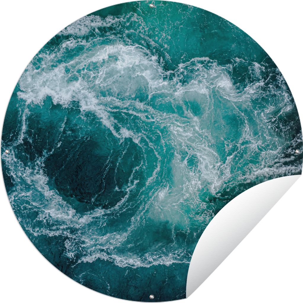 MuchoWow Gartenposter Outdoor-Poster Rund Meer - Norwegen - Wasser Ø 120 cm Gartendeko Rundes Poster draußen