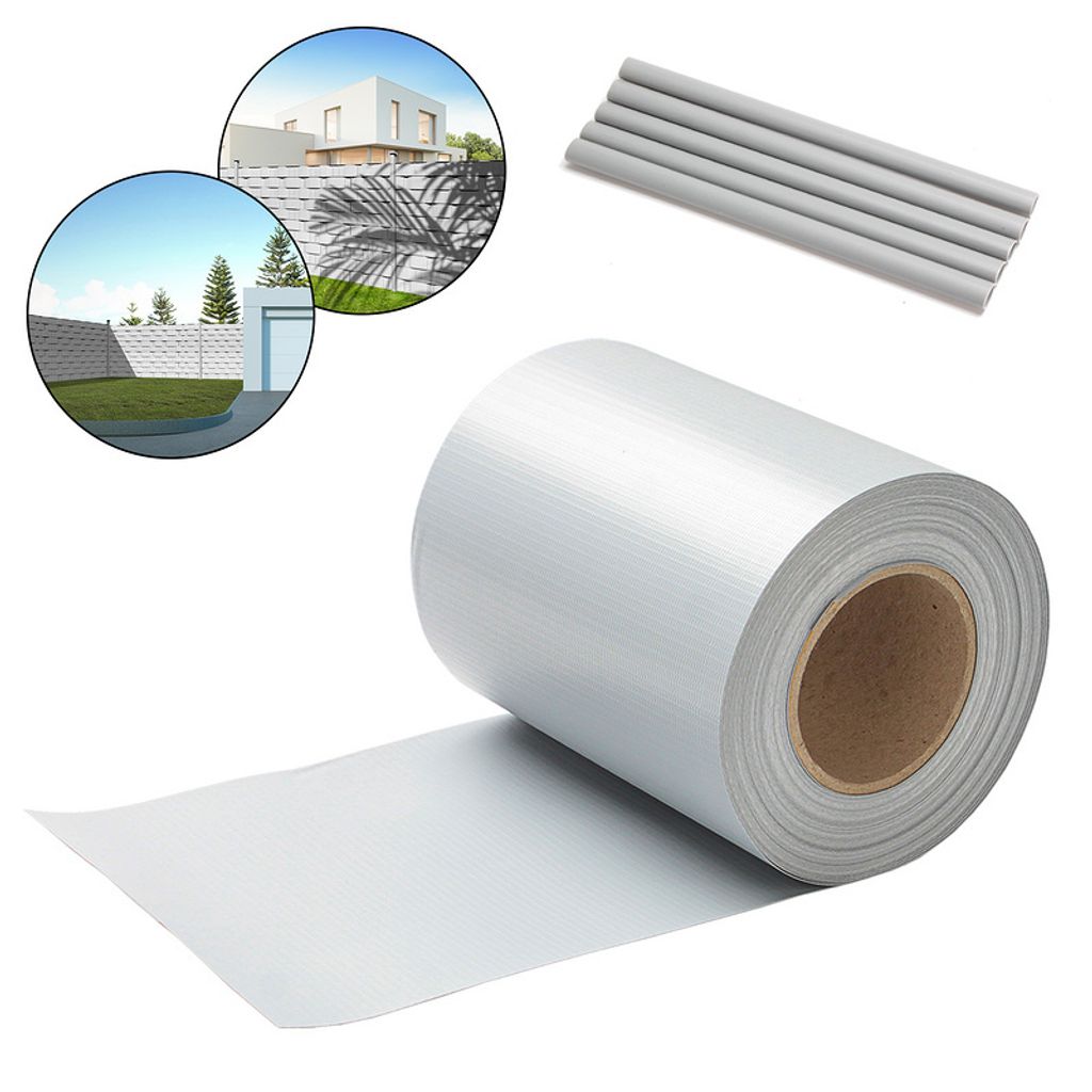TolleTour Sichtschutzstreifen Zaun Folie Blickdicht Dick PVC Doppelseitiger Reflexionsarm Sonnenschutz Sichtschutzfolie 4 Rollen á 70m x 19cm Grau