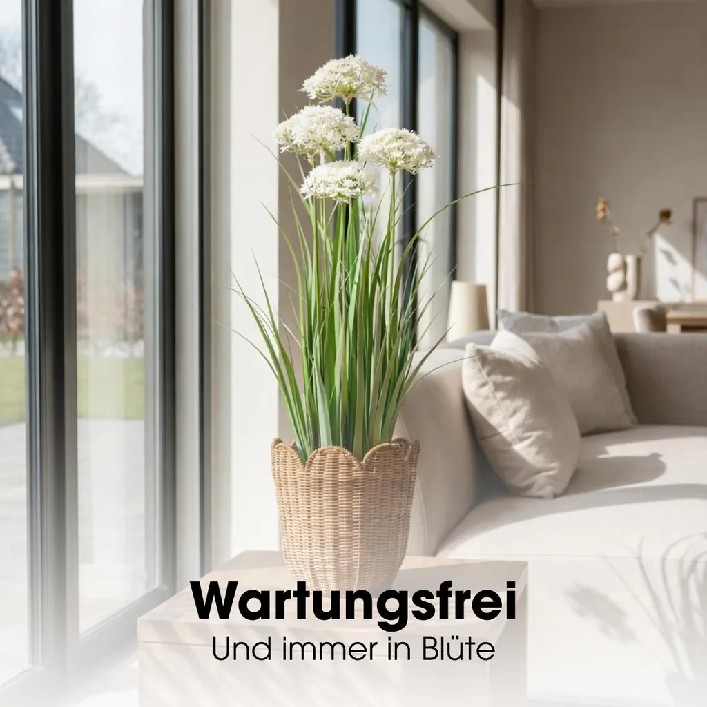 Plante Artificielle Gazon Angélique H90 cm pour Décoration d'Intérieur - 5