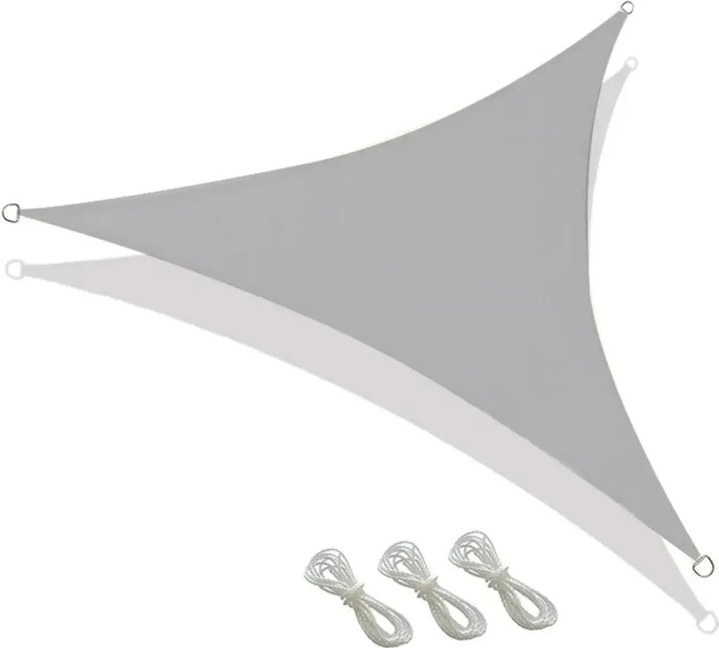 Voile d'ombrage imperméable 3m Gris - Tissu Oxford Haute Résistance