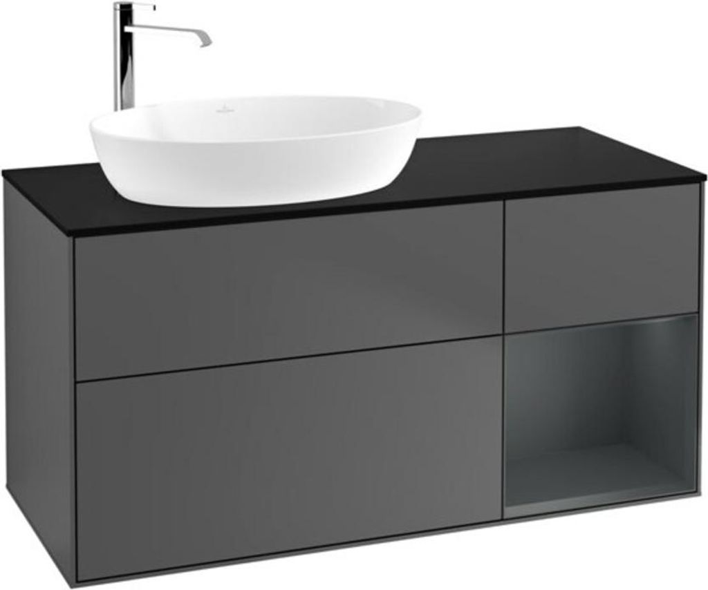 V&B Waschtischunterschrank Wandbeleuchtung Finion 120cm, Pl b m, Reg md m Lac, Anthrac. m