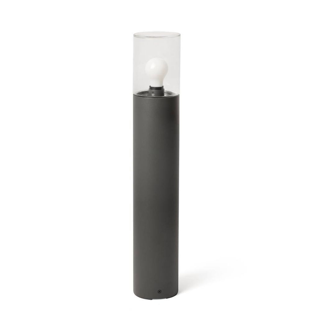 Sockelleuchte dunkelgrau mit transparentem Glas H700 KILA 71749