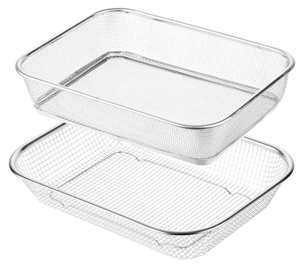 2er-Set Gartensiebe aus Edelstahl für den Garten, großes Quadrat-Sieb mit 0,3 cm & 0,6 cm Maschenweite