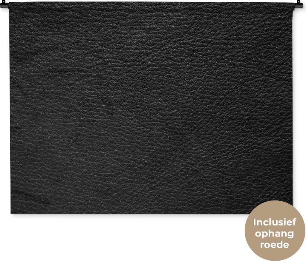 MuchoWow Wandteppich Wandbehang Leder - Lederoptik - Schwarz - Grau 150x112 cm Tapisserie Dekoration Wandtuch - Wanddecke - Wandteppiche