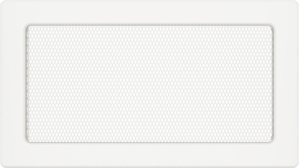 Kaminlüftungsgitter Weiß 17x30 cm – Lüftungsgitter für Kamin, Ofen oder Wand – Metall, rechteckig