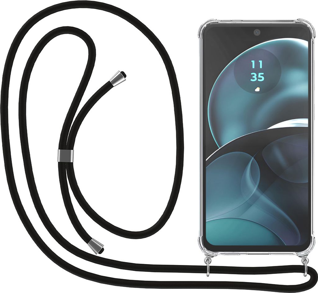 Smartphonica Telefon Fall geeignet für Motorola Moto G14 mit Kabel und Bumper - Fall mit Telefonkabel - TPU Backcover Fall stoßfest mit Lanyard -...