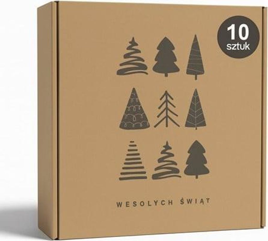 Karton mit Weihnachtsmotiv, 300 x 300 x 110 mm, 10 Stück