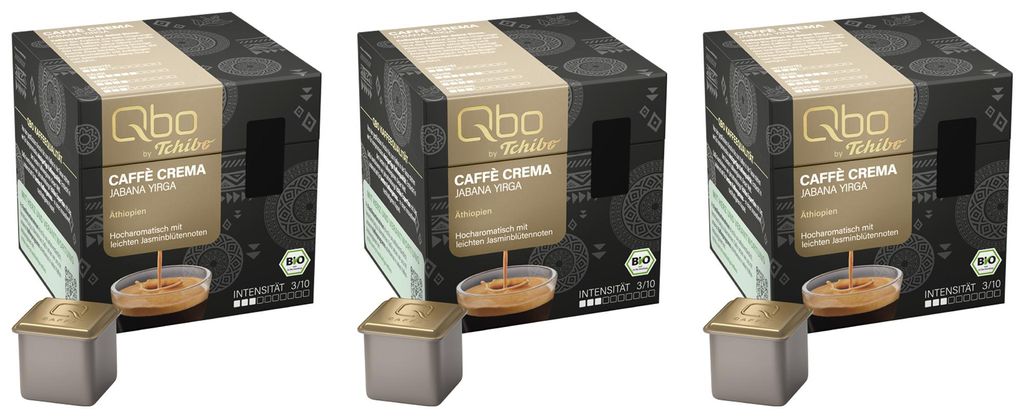 Tchibo Qbo Caffè Crema Jabana Yirga Premium Kaffeekapseln, Produktbild 