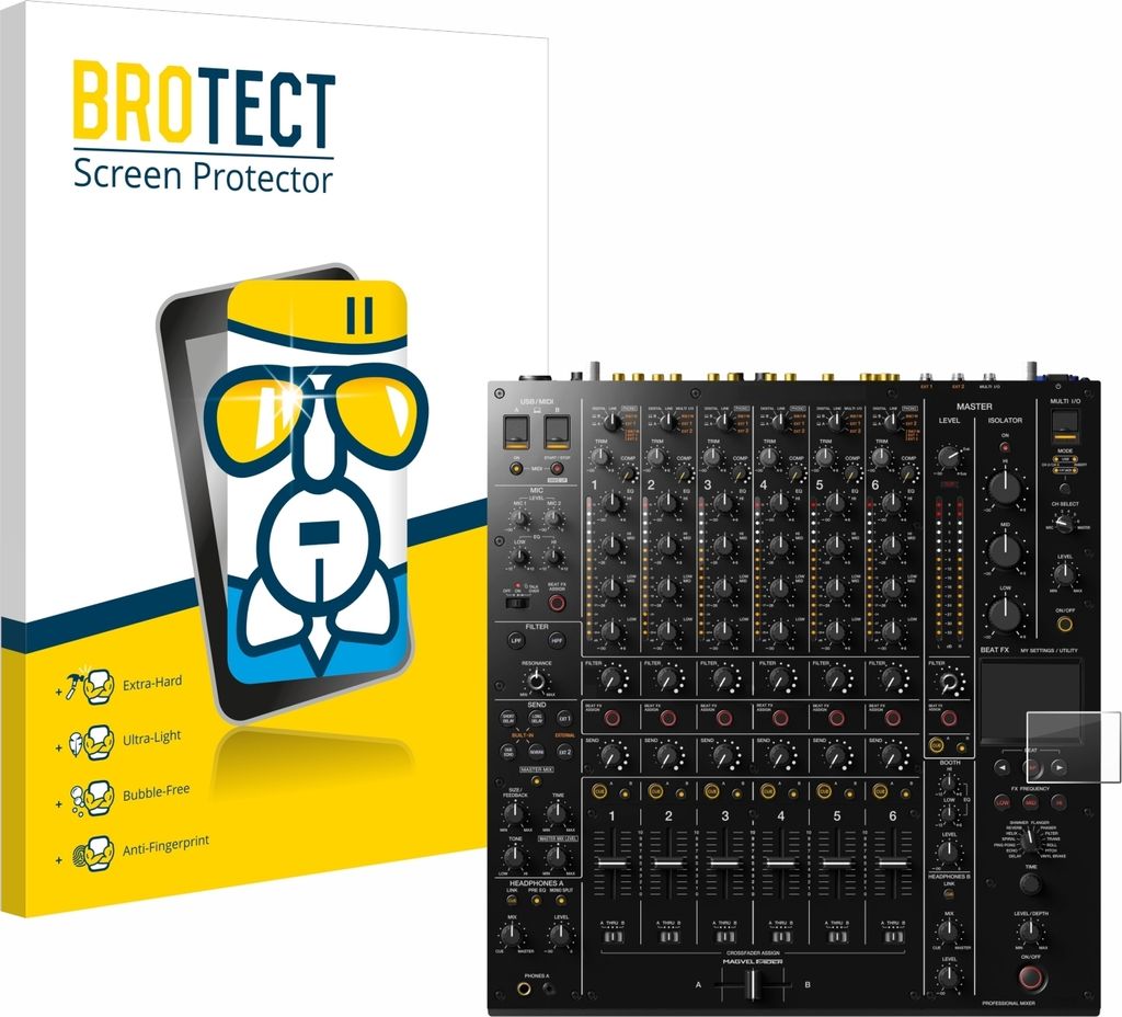 BROTECT Schutzglas für Pioneer DJM-V10 Schutzfolie Panzer Folie Glas Display Schutz klar