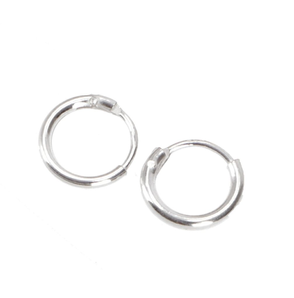 Mini Silbercreolen, Creolen 0,8 m, Silber-Farben, SterlingSilber, Silberohrringe