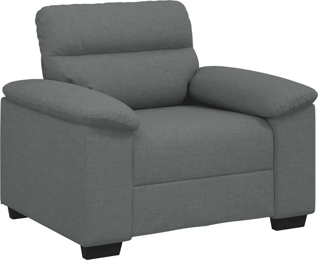 Fauteuil Confortable en Tissu Gris Foncé 100x81x84 cm avec Assise Large