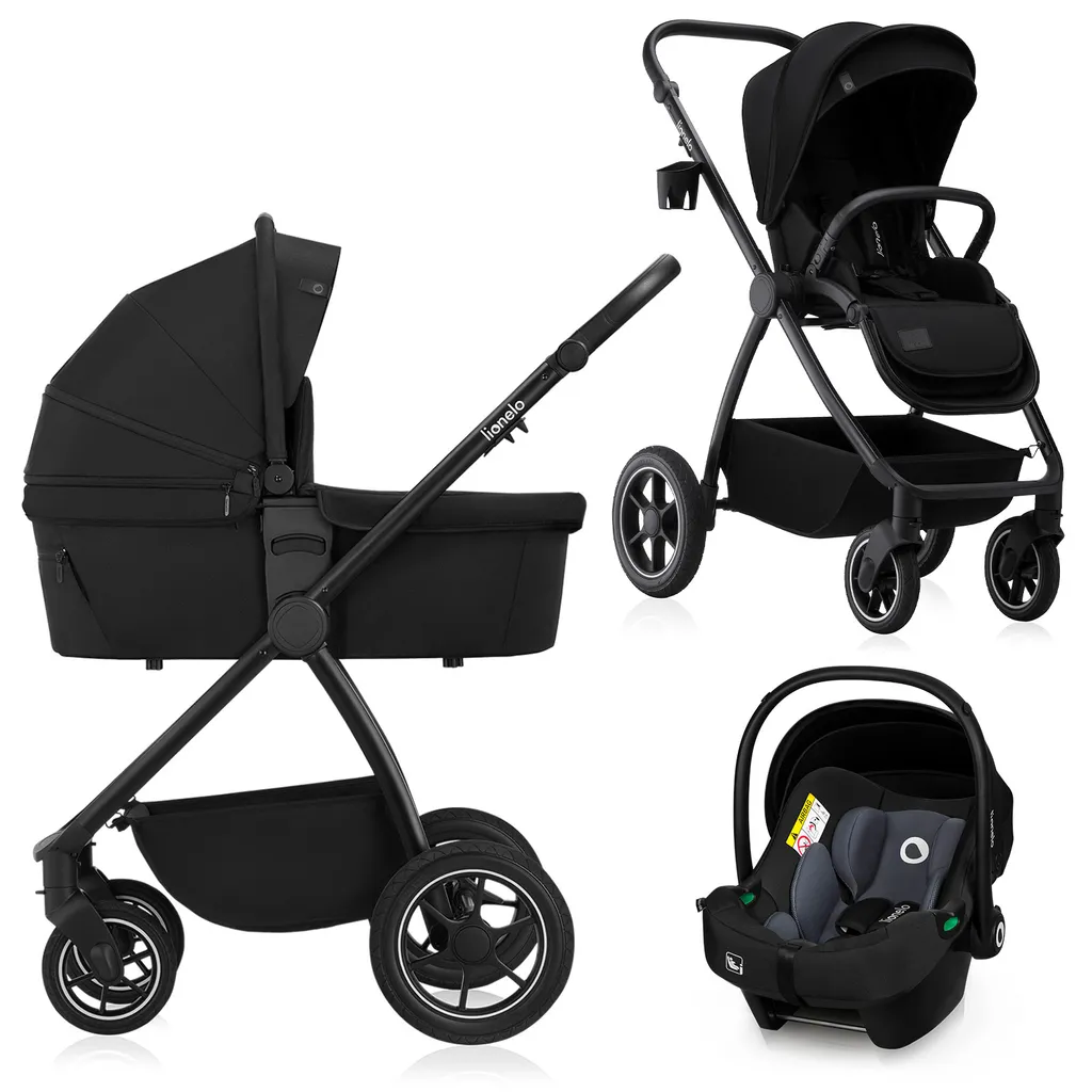 Poussette Tout-Terrain avec Suspensions Intégrales Lionelo Meril Noire