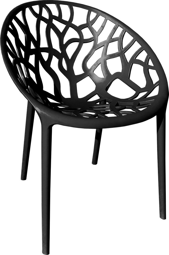 Gartenstuhl Kunststoff Stapelstuhl Bistrostuhl Küchenstuhl Stuhl Stapelbar , Farbe:Schwarz;Menge:1 St.