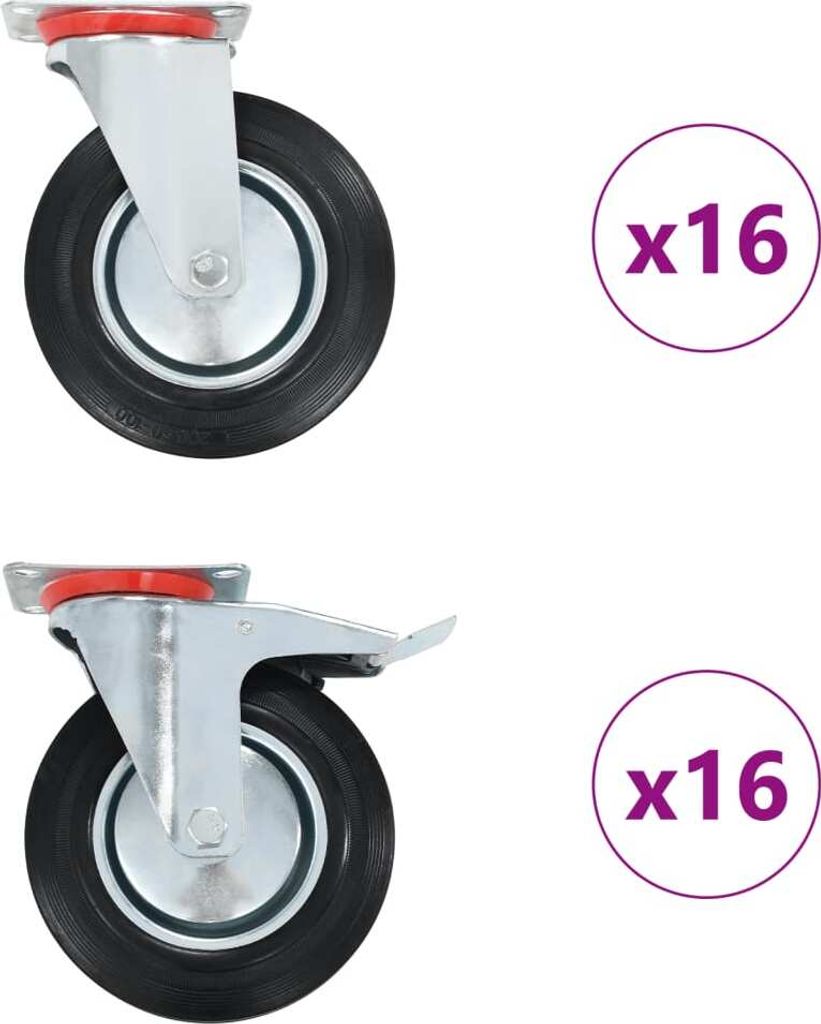 32 Stk. Lenkrollen 200 mm