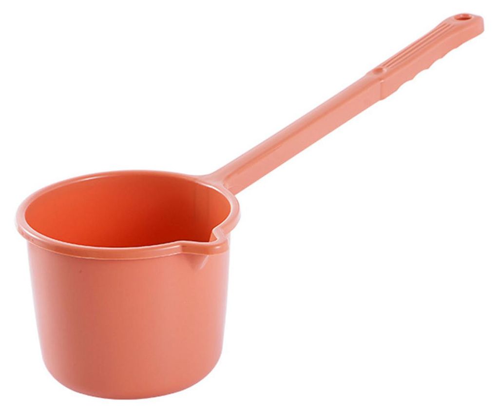 Wasserschaufel, langer Griff, Kunststoff, verdickt, rot, orange, für die Haarwäsche in der Küche, Bad