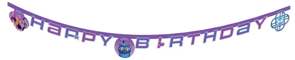 Girlande Happy Birthday Kpop Demon Hunter Demon Slayer lila -