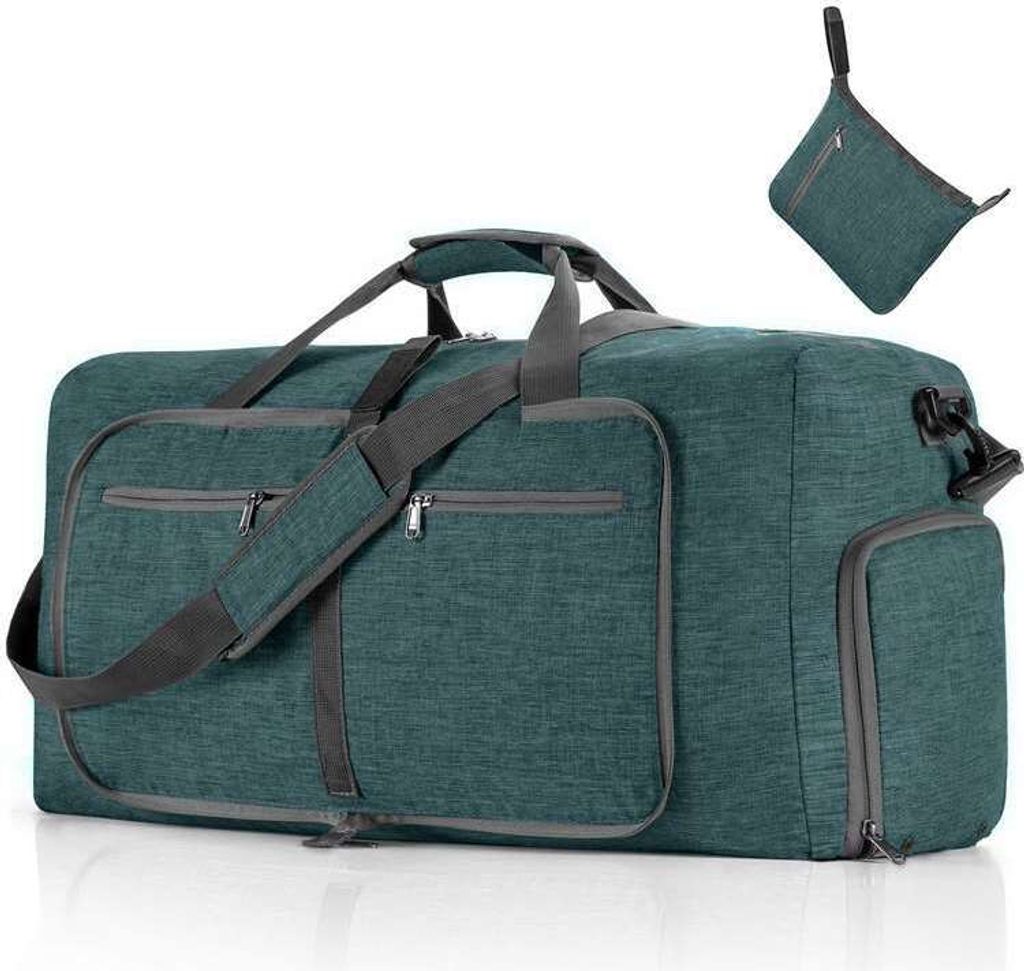 Zusammenklappbare Hand-Reisetasche, Uni Sporttasche Fitness-Reisetasche, 115L Großer Kapazität Reisetaschen, Farbe: Dunkelgrün