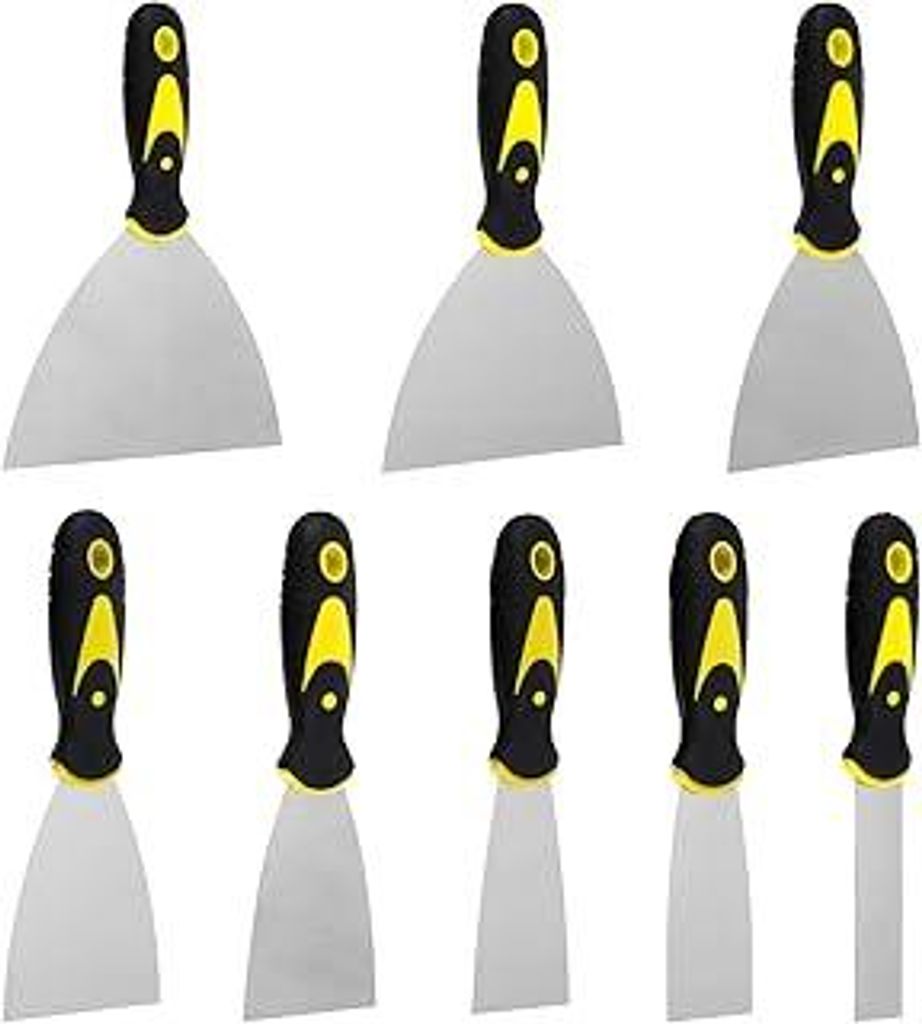 Spachtel Set, 8 Stück Edelstahl Malerspachtel Set mit Kunststoffgriff, Rostfrei Gipser Spachtel, Palettenmesser Kratzer zum Entfernen Rostfrei Put...