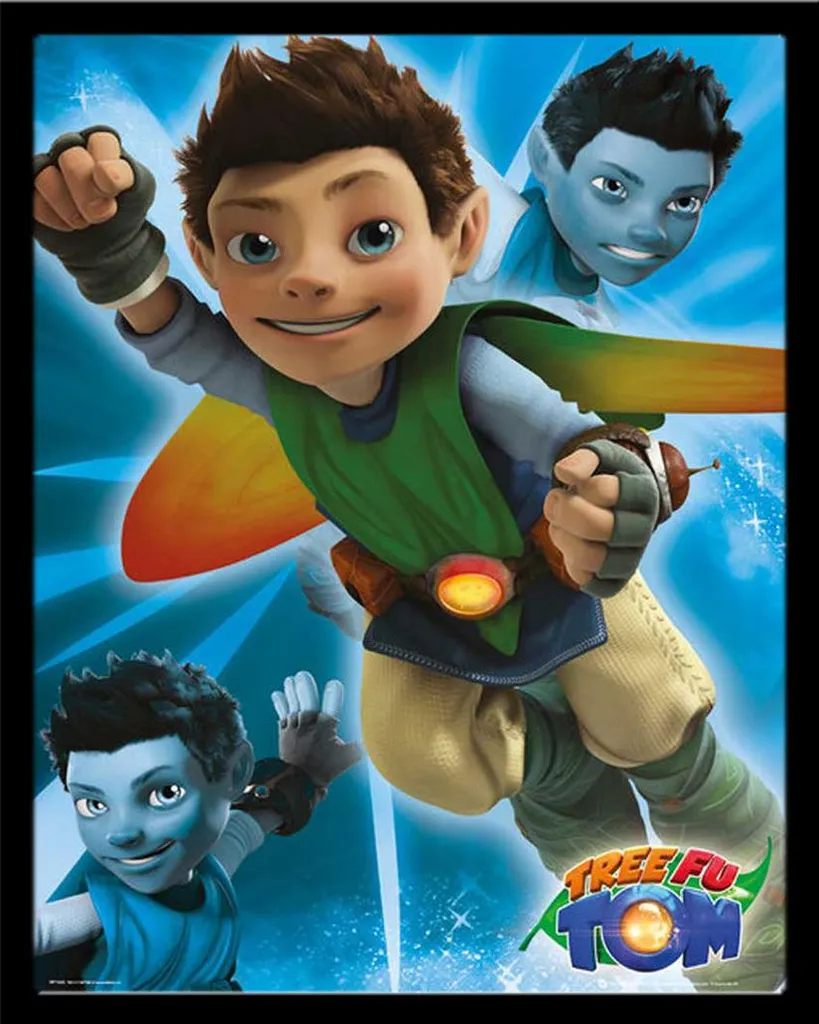 Mini Poster Tree Fu Tom Dingo avec Cadre Noir Shinsuke MDF et Vitre