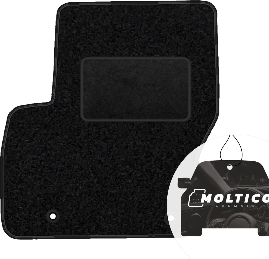 moto-MOLTICO Fahrer Fußmatte Auto Velours Fahrerseite Autoteppiche Schwarz Fahrermatte 1-teilig passend für Ford C-Max II 2010-2019