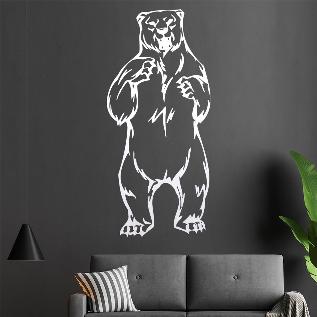 Bär Wandtattoo in 6 Größen - Wandaufkleber Wall Sticker - Dekoration, Küche, Wohnzimmer, Schlafzimmer, Badezimmer