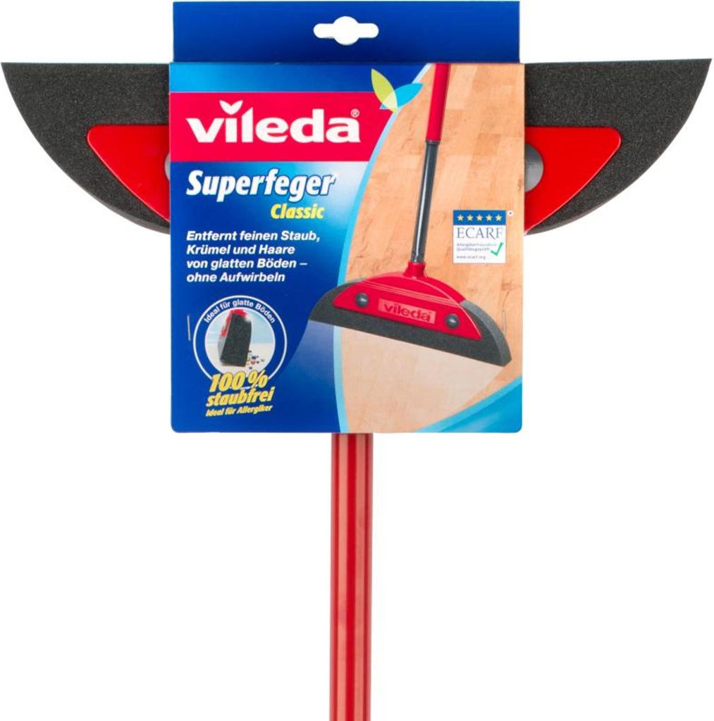 Vileda Superfeger Classic mit Teleskopstiel, Farbe Rot Produktbild 
