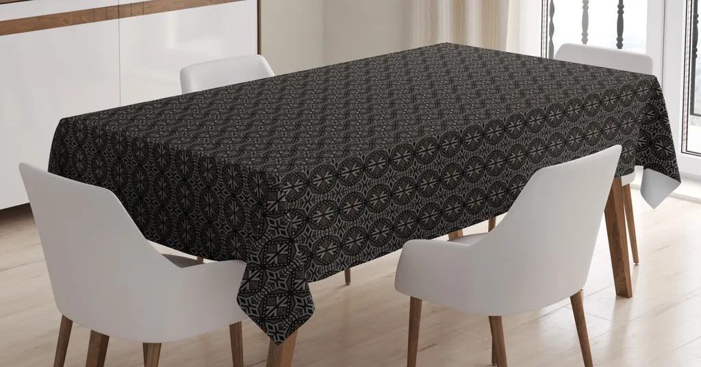 ABAKUHAUS Tovaglia etnica, elementi grunge artistici, impermeabile, lavabile con colori chiari e visibili, non sbiadisce, personalizzata