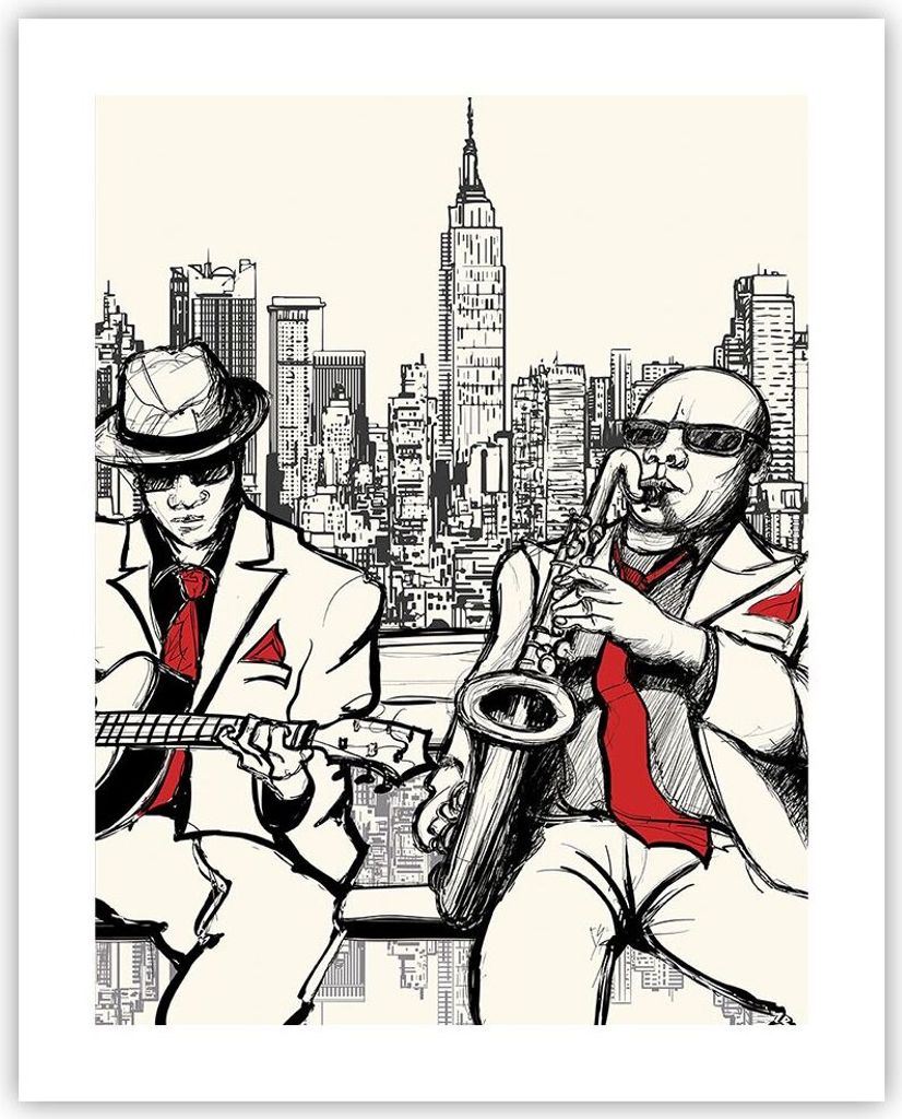 Poster - Poster ohne Rahmen - Jazz Musik Musiker - 40x50 cm Produktbild 