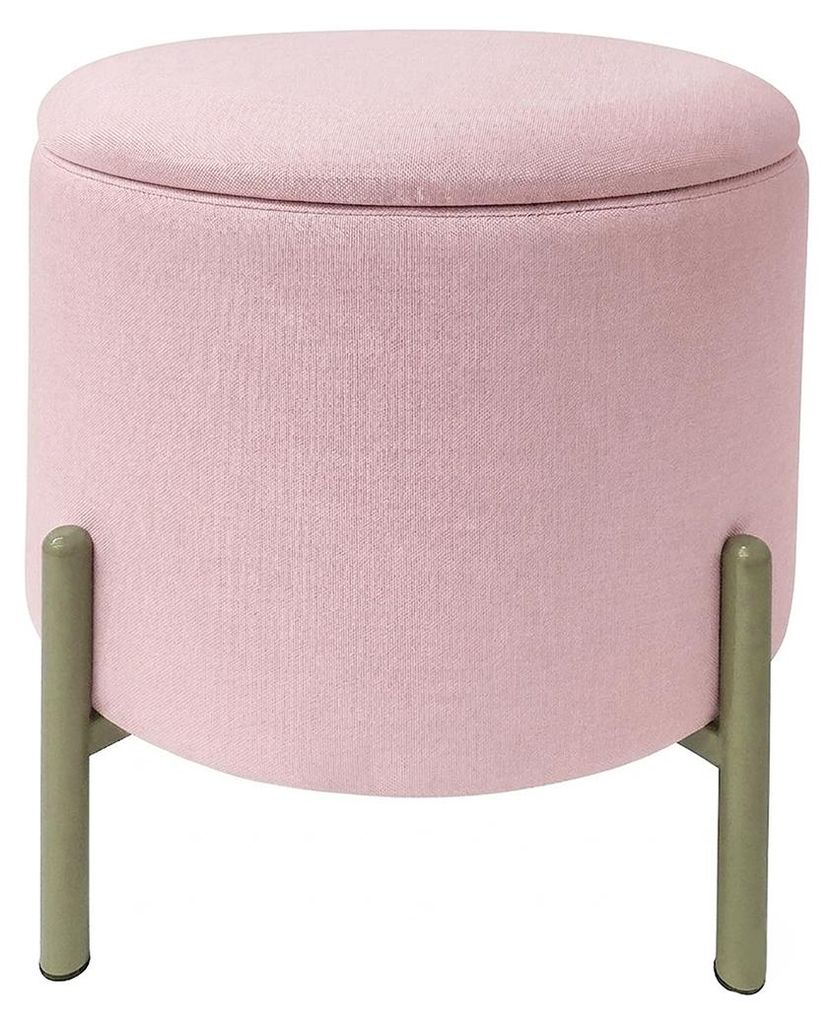 ECHTWERK Sitzhocker Logan mit hochwertigem Oberflächenbezug aus Polyester, Aufbewahrungsfunktion, 40 x 40 x 40 cm, bis 150 kg, rosa, EW-RH-0437R