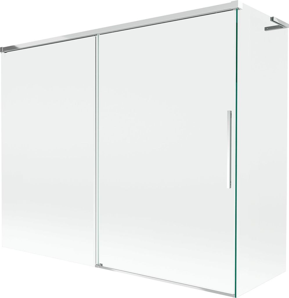 Mexen Rox L Duschwand, 2-flügelig, 190 + 80 x 150 cm, transparent, Chrom - 8C9L-190-080-01-00