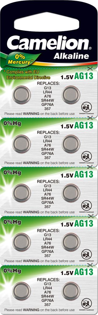 Knopfzelle Camelion Typ LR44 Alkaline 10er Blisterkarte