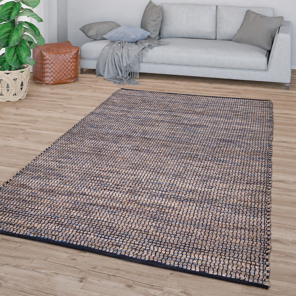 TT Home Wohnzimmer Teppich Kurzflor Handgeknüpft Meliertes Produktbild 