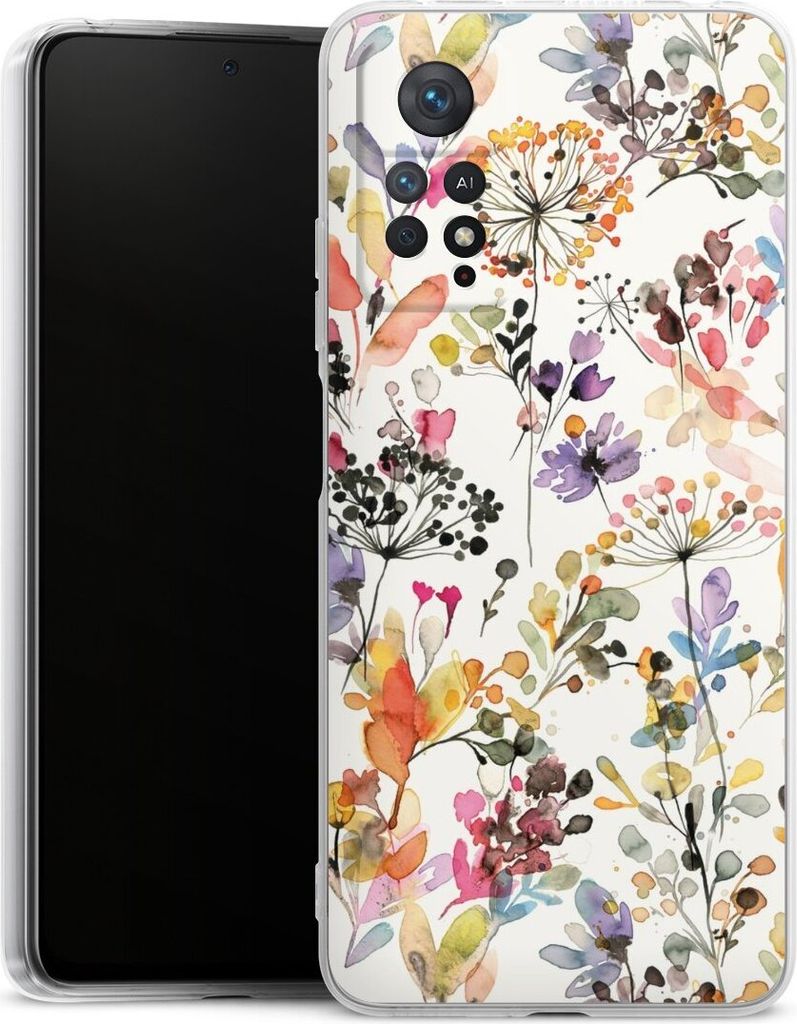 DeinDesign Handyhülle für Xiaomi Redmi Note 11 Pro 5G Silikon Hülle Case Smartphone Schutzhülle Blume Muster Pastell
