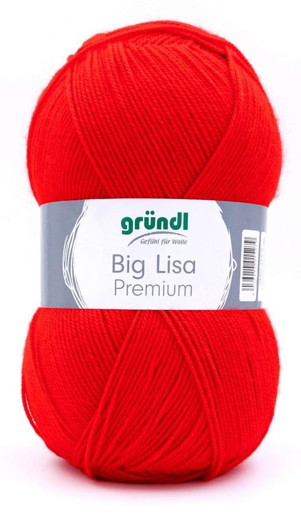Gründl Big Lisa Premium 250 g/665 m Großknäuel,100% Polyacryl, 79 signalrot