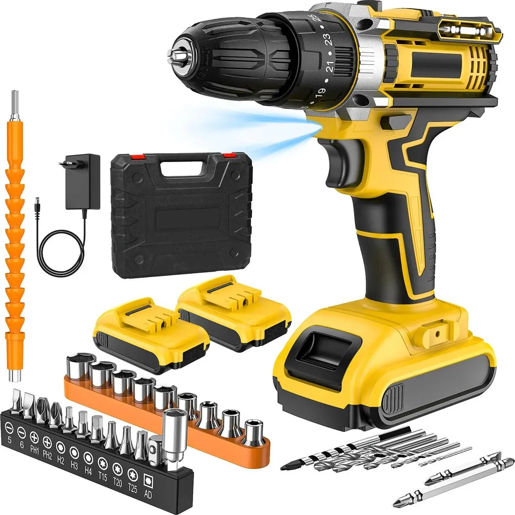 Perceuse 18V sans fil 45Nm : percer et visser sans effort - Kit complet