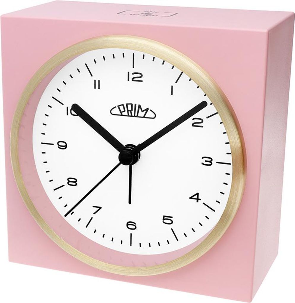PRIM Wecker Livia eckig Ø 100 mm Kunststoff Rosa Produktbild 