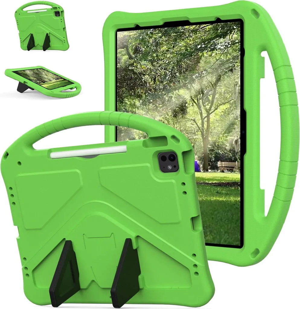Cover iPad Air 11 M2 2024 Bambini | Custodia Antiurto Verde Leggera