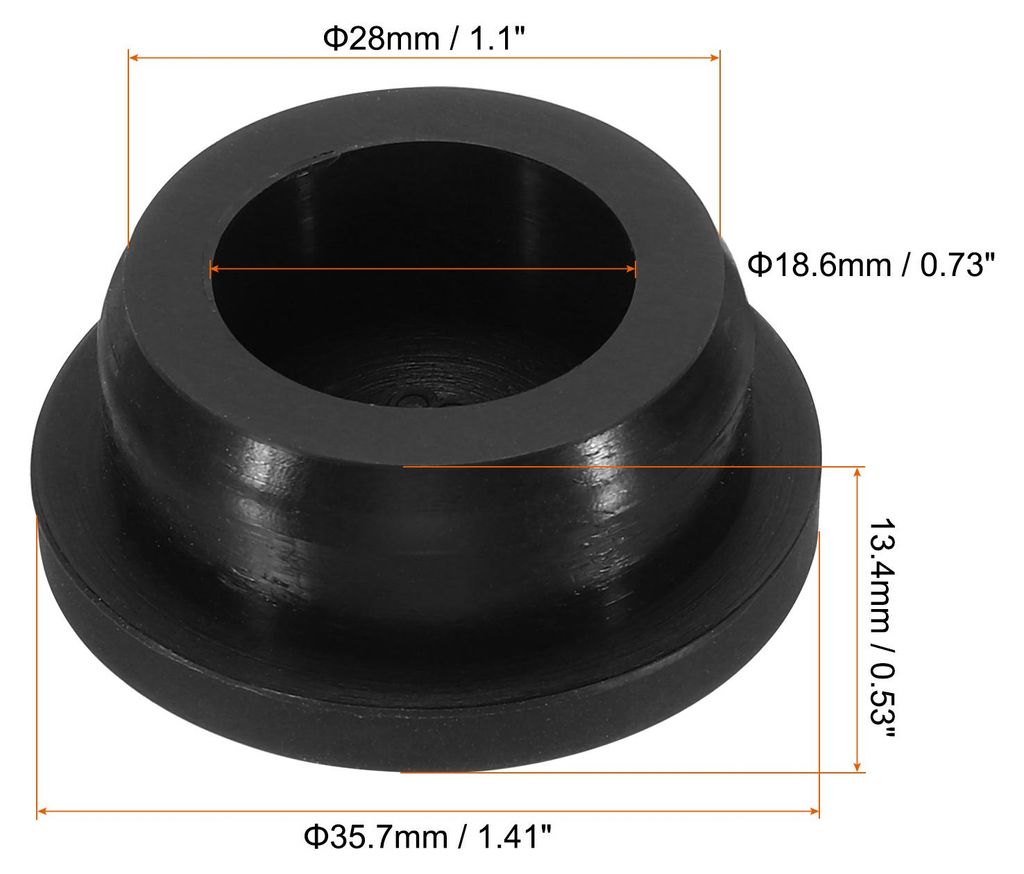 Silikon Gummi Lochstopfen 28mm Durchmesser Weich Flexibler Stopfen fš¹r 27mm Loch Schwarz 10Stk