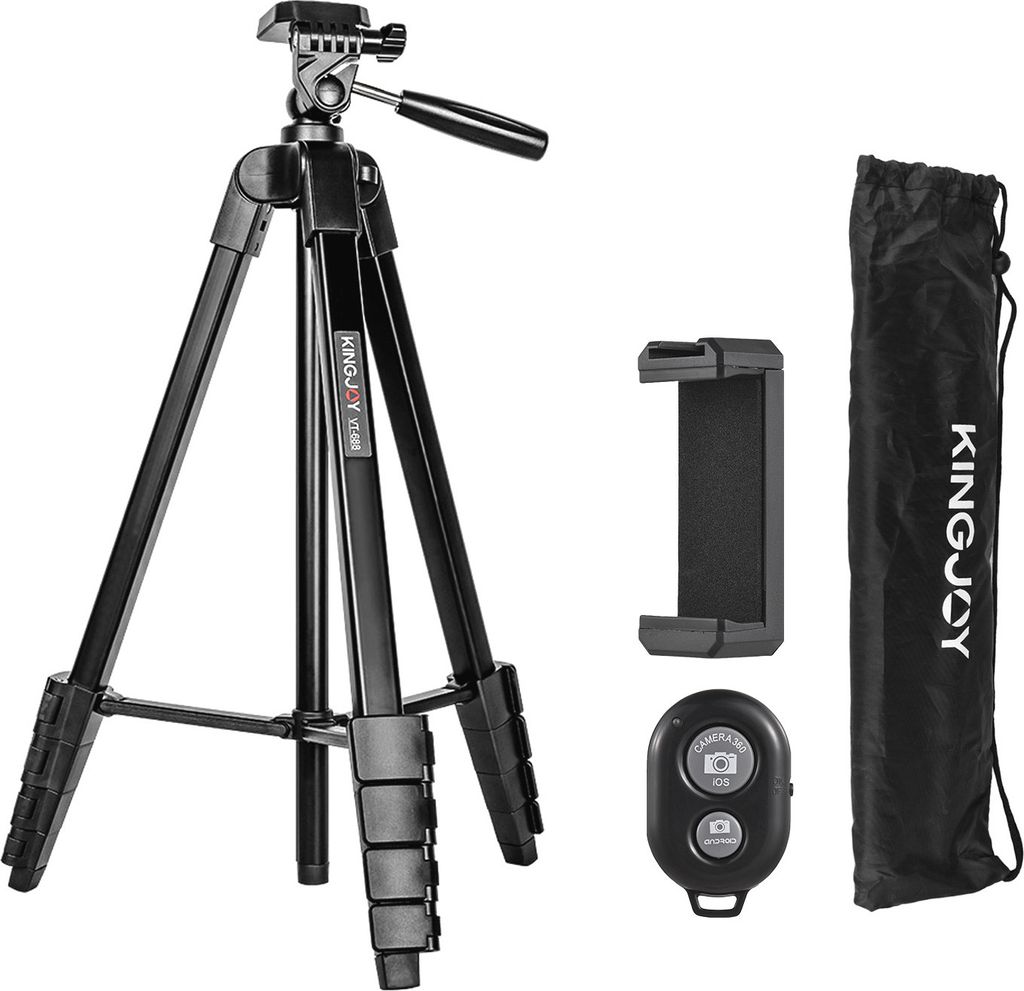 KINGJOY VT-688 675-Zoll-Stativstaender, Desktop-Stativstaender, 2 kg/4,4 lbs Tragfaehigkeit, 5 Stufen, hoehenverstellbar mit 1/4-Zoll-Gewindeschrau...