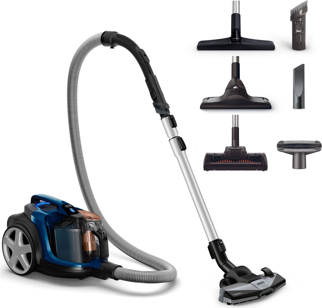 Philips PowerPro Expert Beutelloser Staubsauger, Turbobürste, 99.9 % Staubaufnahme, 900 W, Blau (FC9745/09)